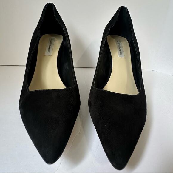 Saks Fifth Avenue Bolton Pumps size 9 Black Suede Heels - Picture 7 of 9